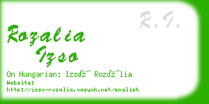 rozalia izso business card